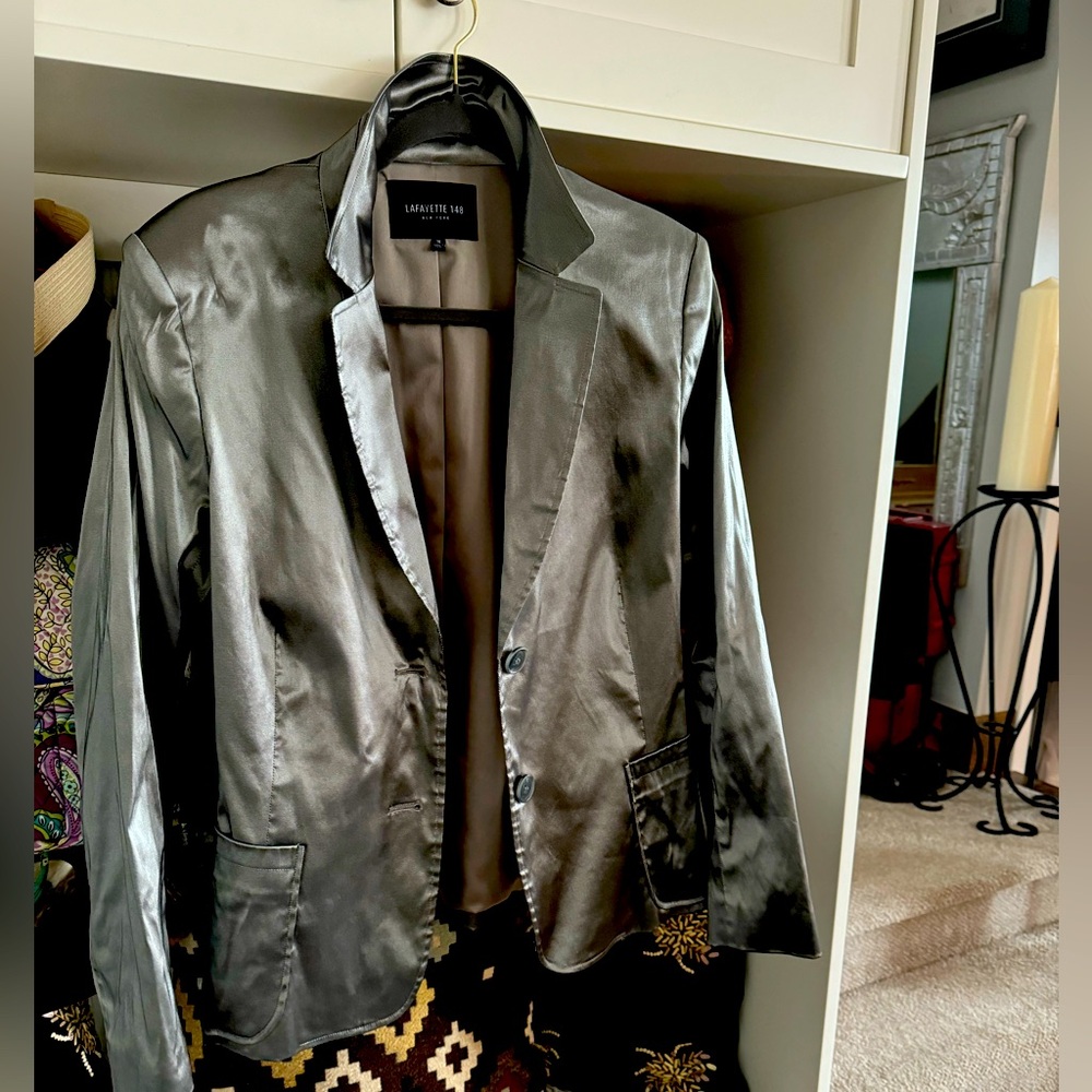 Lafayette 148 Shiny Black Blazer